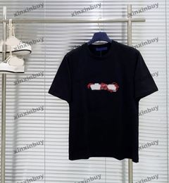 xinxinbuy Men designer Tee t shirt 2024 Italy dragon letter embroidery short sleeve cotton women black white blue red S-4XL