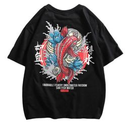 SIFAn 2019 Harajuku T Shirts Men Chinese Red Paradise Fish Print Hip Hop TShirt Streetwear Summer Spring Tshirt Short Sleeve Tops72063343