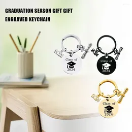 Keychains Stainless Steel Keychain European And American 2024 Season Metal Key Graduation Gift Engraved E7V0