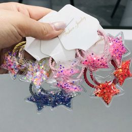 Hair Accessories 2 pieces/set for girls sparkling and cute celebrity love 3cm elastic hair with ponytail braid holder d240521