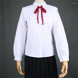 Clothing Sets White Cotton Japanese Student Girls School Jk Uniform Top Large-Size XS-5XL Middle High Uniforms Long Sleeve Shirt
