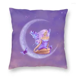 Pillow Lavender Moon Butterfly Fairy Throw Case Home Decorative Wings Girl Art Cover 45x45cm Pillowcover For Sofa