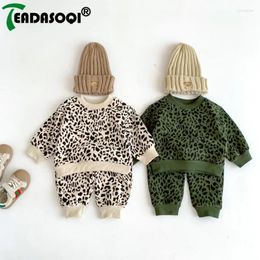 Clothing Sets 0-3Y Autumn Born Baby Girls Boys Full Sleeve Leopard Top Sweatshirts Harem Pants Infant Toddler Kids Clothes Set 2Pcs