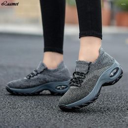 Fitness Shoes Womens Flats Slip On Women Mesh Casual Sock Sneakers Platform Comfortable Ladies Breathable Jogging Sneaker 2024