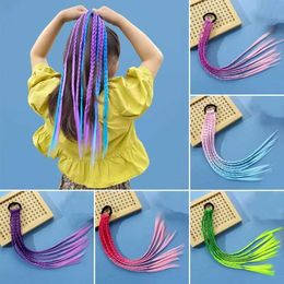 Hair Accessories Korean Fashion Childrens Wig Braid Girl Dirty Braid Hair Rope Childrens Gradient Bucket Headwear Baby Hair Accessories d240520