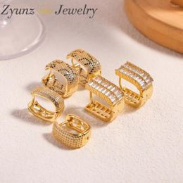 Hoop Earrings 5 Pairs Full Mircon Shiny Zircon For Women Fashion Jewellery CZ Gold Colour Good Quality