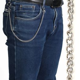 38cm15inch Long Metal Wallet Belt Chain Rock Punk Trousers Hipster Pant Jean Keychain Ring Clip Keyring HipHop Jewellery 240506
