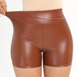 Women's Shorts Sexy Women PU Leather Biker Outdoor Skinny Tights Pants High Waist Casual Summer Short Nightclub Wear
