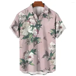 Men's Casual Shirts Summer Shirt Resort Style Hawaiian Floral Printed Short Sleeve 3D Street Y2k Fashion Clothing