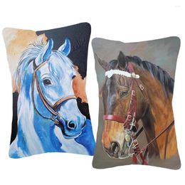 Pillow Hand Painting Wild Animal Horse Posters Art Cover Bedroom Decorative Linen Case
