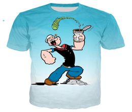 2020 NEW Funny Popeye T Shirt 3D Print Menwomen Summer Streetwear Tshirt Men Punk Crewneck Tshirt Clothes Oversized Tops 5XL6677033