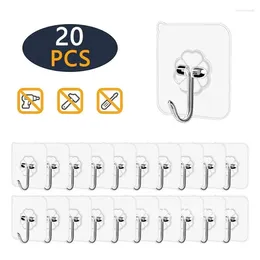 Hangers 20 Transparent Strong Adhesive Wall Door Hooks Suction Heavy Load Rack Cup Sucker For Kitchen Bathroom Pcs