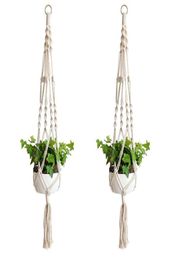 Plant Hanger Hook Flower Pot Handmade Knitting Natural Fine Cordage Planter Holder Basket Home Garden Balcony Decoration4552188