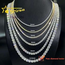 Wholesale Price Sier Pass Diamond Tester 2mm 3mm 4mm 5mm 6.5mm Moissanite Tennis Bracelet & Necklace