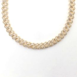 Provence Jewellery Sliver Gold Moissanite Diamond Cuban Chain Trendy Fashion Style Hip Hop Jewellery Hot Sale