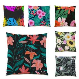 Pillow Decorative Covers Fashion Home Flower S Cover Velvet Fabric Polyester Linen Pillowcase Cases Decor E0740