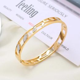 Bangle Classic Zircon Many Small Leaves Bracelet For Women Party Anti-rust Jewelry Gift Direct Selling