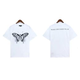 Who Decides War T Shirts Designer Mens T-shirt Trendy Fashion USA High Street Short Sleeve Tshirts Clothing Streetwear butterfly