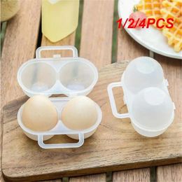 Storage Bottles 1/2/4PCS Portable Egg Box 2 Grids Plastic Durable Container Save Space Refrigerator Dispenser With Fixed