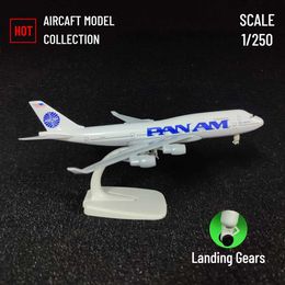 Aircraft Modle Scale 1 250 Metal Aircraft Model Replica Pan Am Airlines B747 Airplane Aviation Decoration Mini Art Collection Kid Boy Toy S24520