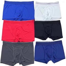 Underpants M-2XL MEN'S Underwear Ice Silk Letter Logo Boxer Shorts Breathable Mid-waist Boys Sports Cute Homme Trend Briefs