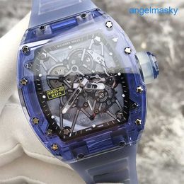 Titanium RM Wrist Watch RM35-01 Full Hollow Crystal Case Manual Mechanical Mens Watch