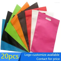 Shopping Bags 20 Pieces Fabric Eco Promotional Tote Bag Large Custom Make Printed Accept