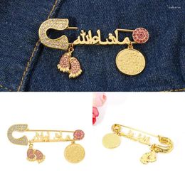 Brooches Muslim Islamic Religious Style Pendant Rhinestone Crystal Pin Brooch Gift