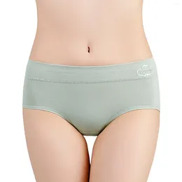 Women's Panties Women Solid Colour Mid Waist High Stretch Loose And Comfort Fit Cotton Casual Underwear 100 Percent Underpants Intimates