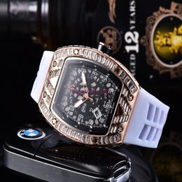 Skull sport diamond men women Watch Fashion dial inlaid drill Mens Quartz Watches Shipping 3037