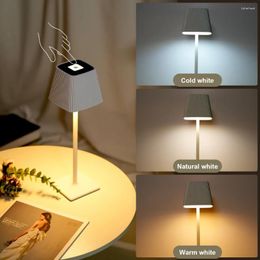 Table Lamps 3W Cordless LED Adjustable Touch Brightness Colours Bedroom Bedside Lamp For Restaurant Home Office Dormitory