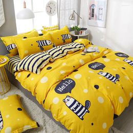 Bedding Sets 4pcs/set Cartoon Style Comfortable High Quality Printing Family Set Bed Linings Duvet Cover Sheet Pillowcases 51