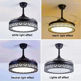 Modern Home-appliance Invisible Led Fan Light Bedroom Living Dining Study Ceiling Chandelier Minimalist Household Lamps For Room