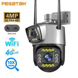 Wireless Camera Kits 4MP highdefinition WiFi 4G PTZ camera dual lens 10X zoom outdoor safety IP camera artificial intelligence night vision monitoring C J240518