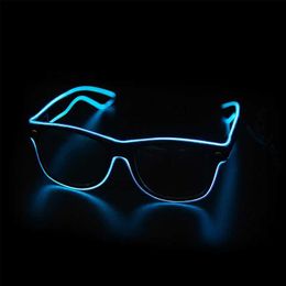 LED Toys LED Glasses Neon Party Glitter Glasses EL Wires Glow Gafas Glow Sugar New Gifts Glow Sunglasses Bright Lighting Supplies s2452099 s24