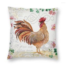 Pillow Personalised Vintage Rooster With Flowers Case Decoration 3D Two Side Print Rural Farmhouse Chicken Cover For Car