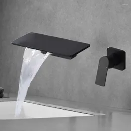 Kitchen Faucets Waterfall Spout Bathroom Sink Faucet Flat Top Basin Vanity Single Handle Vessel Mixer Tap Black 30 12 Cm