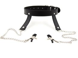 BDSM PU Leather Dog Collar Slave Bondage Belt Metal Nipples Clamps Fetish Erotic Sex Products Adult Toys For Women And Men HS346197837
