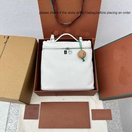 LP bag Loro Piano New Bag Lp Backpack Lychee Pattern Cowhide Handbag One Casual Large Capacity Womens Bag loropina