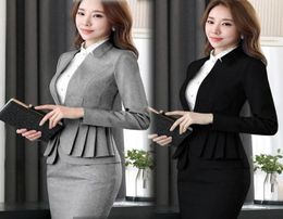 Two Piece Dress Korean Women Business Suit Interview Front Desk Ladies Skirt Suits For Work Pants Elegant Woman Uniform Office DD21553475