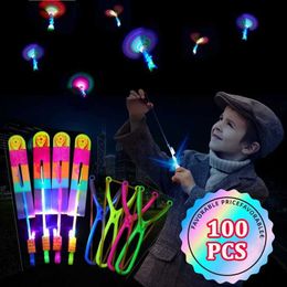 LED Toys 1/3/5/10 Amazing Lamp Toy Arrow Rocket Helicopter Flying Toy LED Lamp Toy Party Fun Gift Rubber Belt Launcher s2452099 s2452099