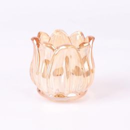Tulip Flower Glass Candle Holder crystal glass wedding decoration 2.5 inch high and Calibre Sea Shipping S5.20