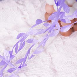 Decorative Flowers 5M Violet Artificial Leaves Vines Gift Box DIY Decoration Accessories Wedding Valentine's Day Aesthetic Room Decor Craft