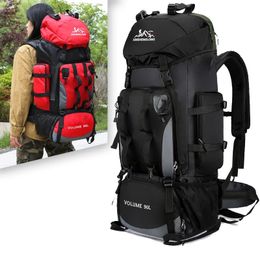 90L Waterproof Hiking Camping Backpack Trekking Bag Rucksack Large Capacity Travel Outdoor Sports Bags Camping Equipment Men 240520