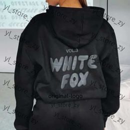 Sweatshirts WF-Women Women's Hoodies Letter Print Piece Outfits white foxs hoodie Sleeve Sweatshirt and Pants Set Tracksuit Pullover Hooded 9e2e
