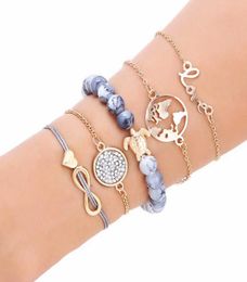 Handmade Jewellery Whole Fashion Bracelet Weaving Love Letter love World Map Turtle Beaded Bracelet FivePiece Set6395908