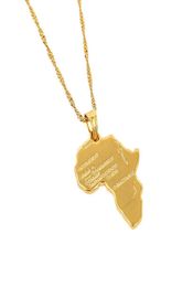 New African Map Pendant Necklace Women Girl 24K Gold Colour Pendant Jewellery Men African Map Hiphop Item Whole1126669