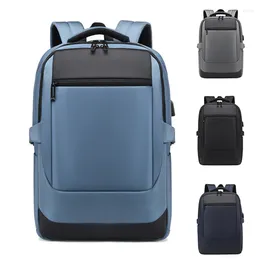 Backpack Men Business Commuting Casual Waterproof Simple Fashion Computer Laptop Notebook Bag Male Oxford
