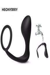 yutong Male Prostate Massage Anal Plug Silicone Stimulator Butt Delay Ejaculation Ring nature Toys for Men Gay Fetish3923405