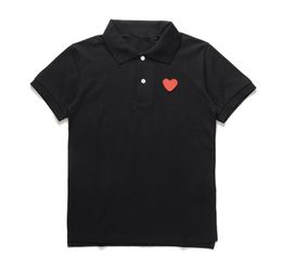 Play Commes Quality Men CDG Polos Des Classic TShirts Red Heart Short Sleeved Cotton Embroidery Luxury T Shirt New Designer Polo 7227220